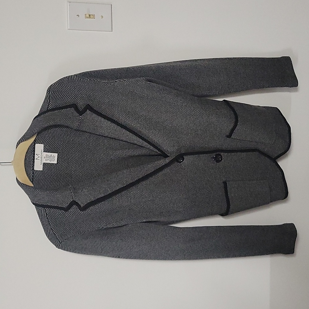 Super soft gray and black knit blazer XS